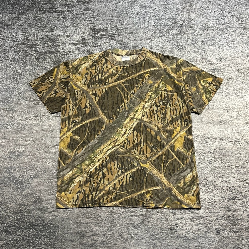 Vintage Mossy Oak Shadow Branch Camo T Shirt Mens Large Hunting Camouflage
